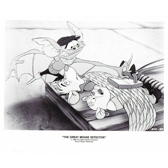 Fidget & Dawson Promo Photograph Disney The Great Mouse Detective 1986 8x10 - Picture 1 of 1